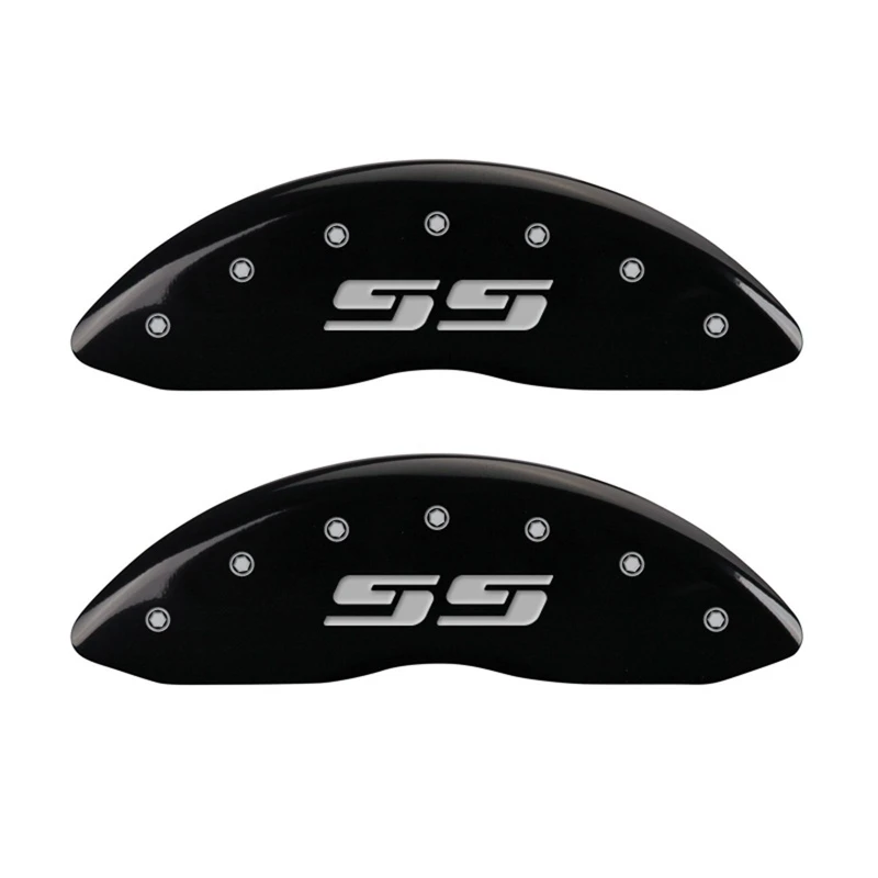 MGP 2 Bremse Caliper Abdeckungen Vorne Silverado SS Schwarz Finish Silber Char 2008 Chevy Silverado 1500