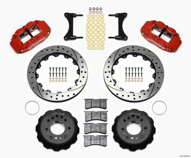 Wilwood Narrow Superlite 6R Vorderer Hut-Kit 12,88 Zoll Bohrung Rot 93-96 Mazda RX7