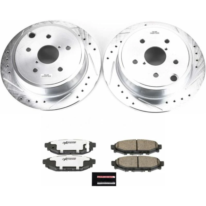 Power Stop Rear Z26 Street Warrior Brake Kit for 15-19 Subaru WRX
