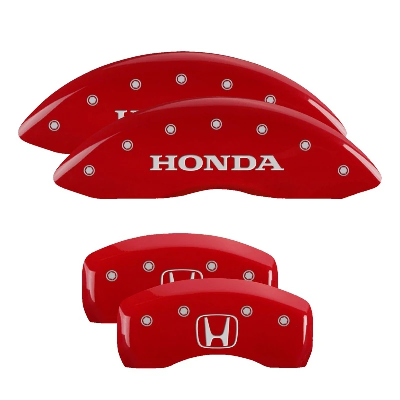 MGP 4 Bremse Caliper Abdeckungen Graviert Vorne Honda Graviert Hinten H Logo Rot Finish Silber