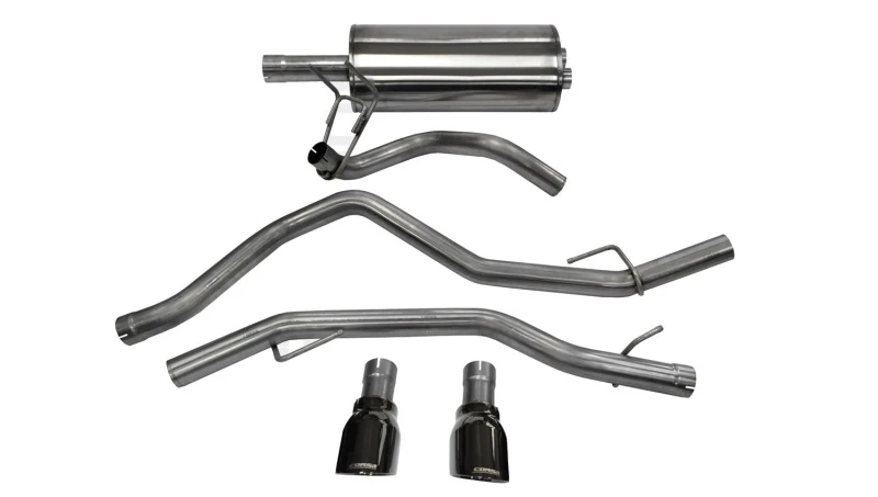 Corsa 09-18 Dodge Ram 1500 4,7L/5,7L V8 Quad/Crew Cab/Kurzes Bett Schwarz Dual Rear Exit Cat-Back Auspuff