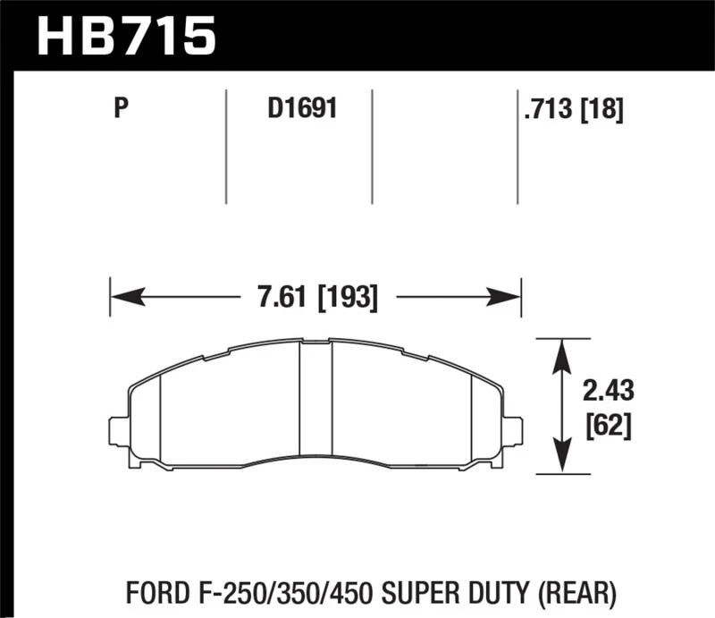 Hawk 2015 Ford F-250/350/450 Super Duty hintere Bremse