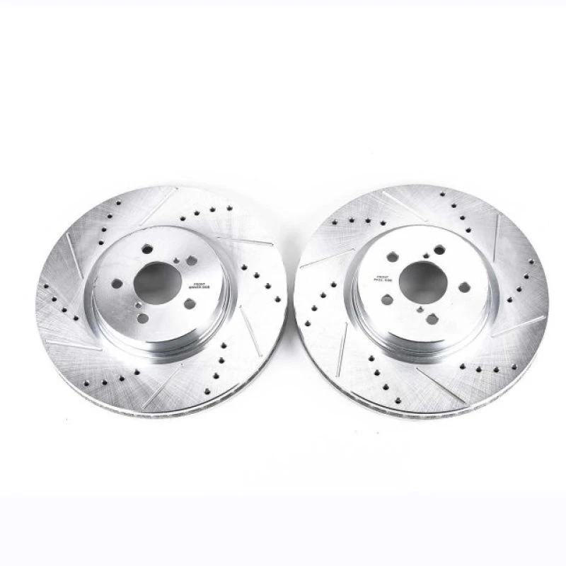 Power Stop Evolution Drilled & Slotted Rotors - Pair for 14-18 Subaru Forester Front