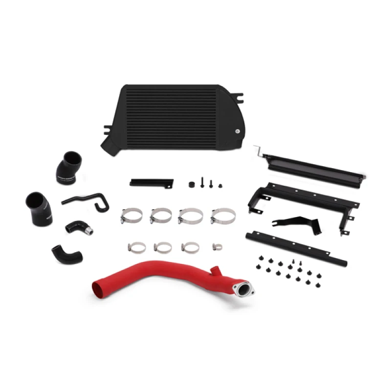 Mishimoto Top-Mount Intercooler Kit - Powder Coated Black & Wrinkle Red Pipes for 2015 Subaru WRX