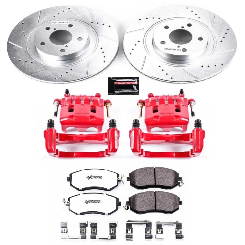 Power Stop Front Z26 Street Warrior Brake Kit w/Calipers for 16-17 Subaru Crosstrek
