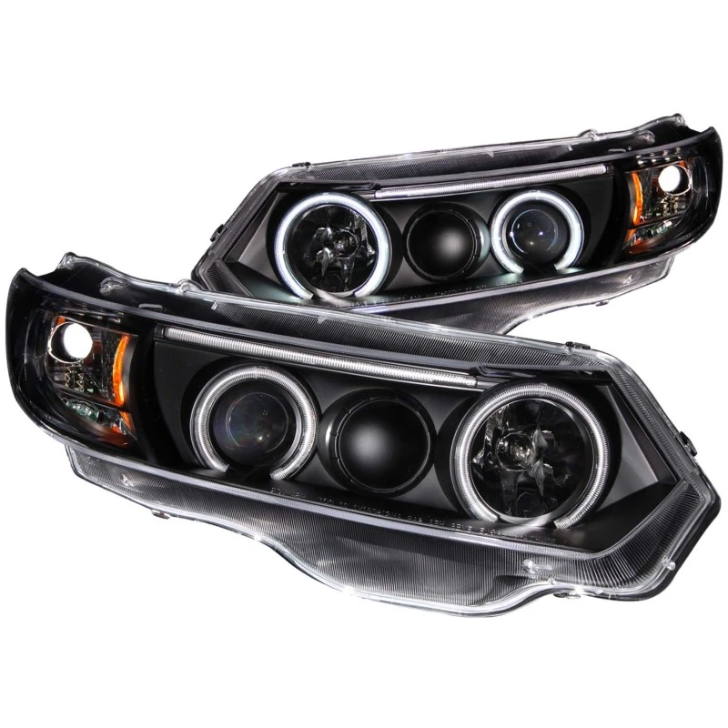 ANZO 2006-2011 Honda Civic Projektor-Scheinwerfer mit Halo Schwarz (CCFL)
