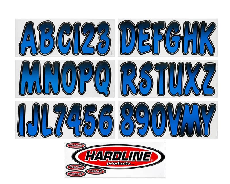 Hardline Boat Lettering Registration Kit 3 in. - Blue/Black