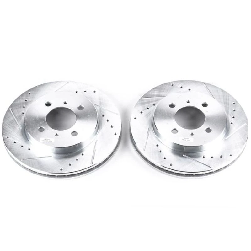 Power Stop Front Evolution Drilled & Slotted Rotors - Pair for 02-07 Mitsubishi Lancer