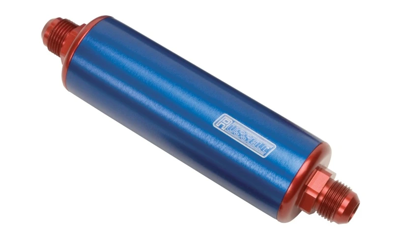 Russell Performance Rot/Blau Eloxidiertes Aluminium (8-1/4 Zoll Länge -8 bis -10 männlich Einlass/Auslass)