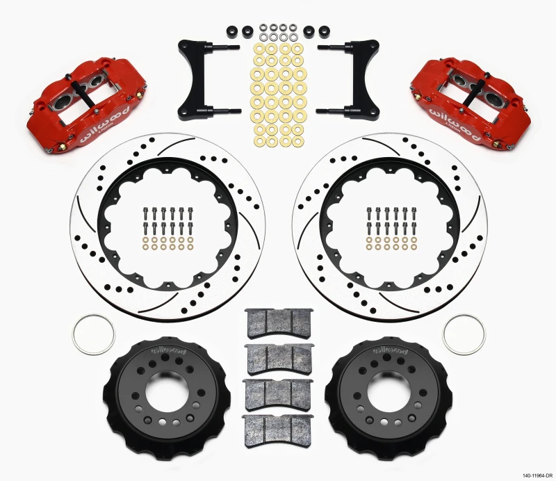 Wilwood Narrow Superlite 6R Vordere Hut Kit 14,00 Zoll Bohrung Rot 93-96 Mazda RX7