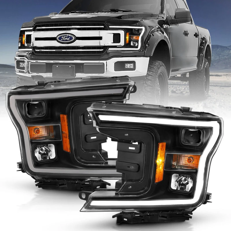ANZO 2018-2019 Ford F-150 Projektor-Planken-Stil H.L. Schwarz Amber (Ohne Switchback)