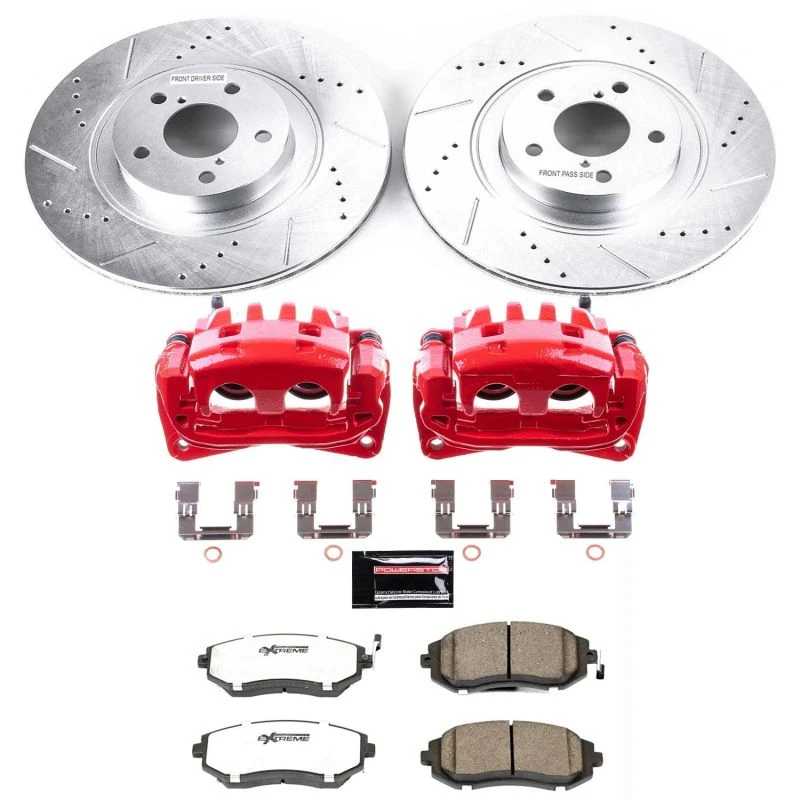 Power Stop Front Z26 Street Warrior Brake Kit w/Calipers for 04-06 Subaru Baja