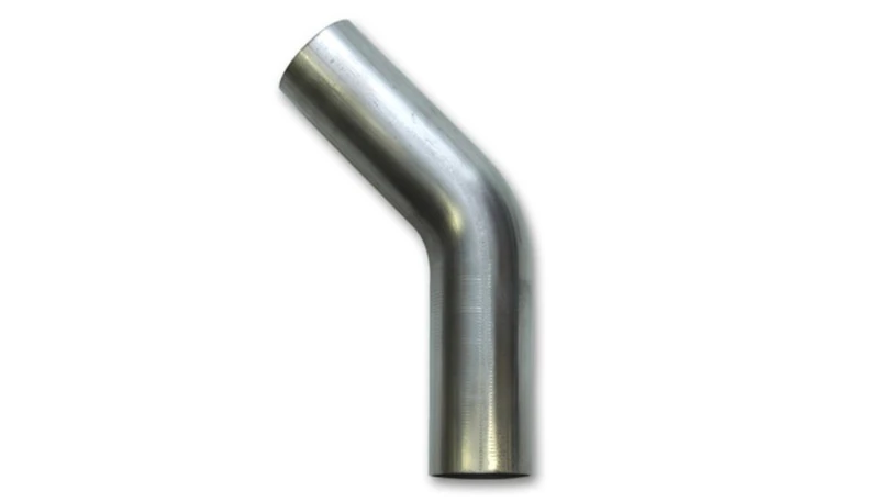 Vibrant 3 Zoll Außendurchmesser T304 SS 45 Grad Mandrel-Bogen 6 Zoll x 6 Zoll Beinlängen (5 Zoll Mittellinienradius)