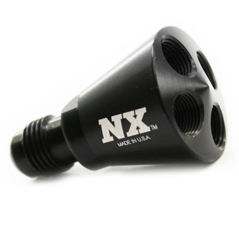 Nitrous Express 4-Port-Showerhead-Verteilerblock mit -6 Male - Schwarz