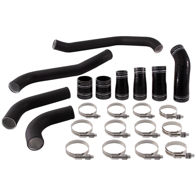 Mishimoto 2017+ Ford F150 3.5L EcoBoost Heißseite-Ladeluftkühler-Rohr-Kit - Wrinkle Black