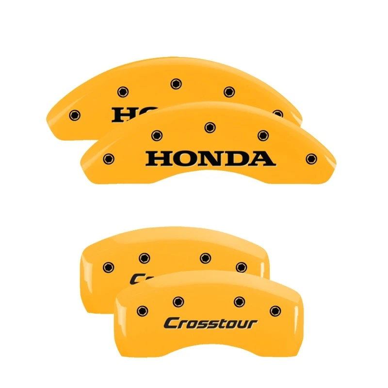 MGP 4 Bremssattel-Abdeckungen Graviert Vorne Honda Graviert Hinten Crosstour Gelb lackiert schwarz ch
