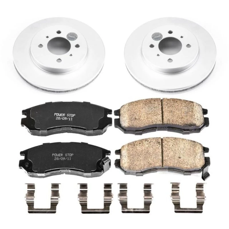 Power Stop Front Z17 Evolution Geomet Coated Brake Kit for 98-02 Mitsubishi Mirage