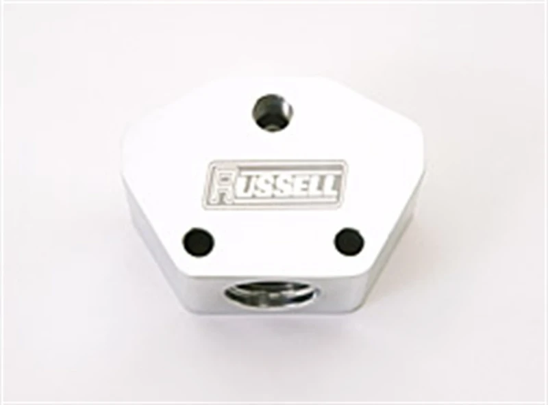 Russell Performance Billet-Aluminium-Y-Block mit -10 AN-Eingang und -8 AN-Ausgang (polierte Oberfläche)