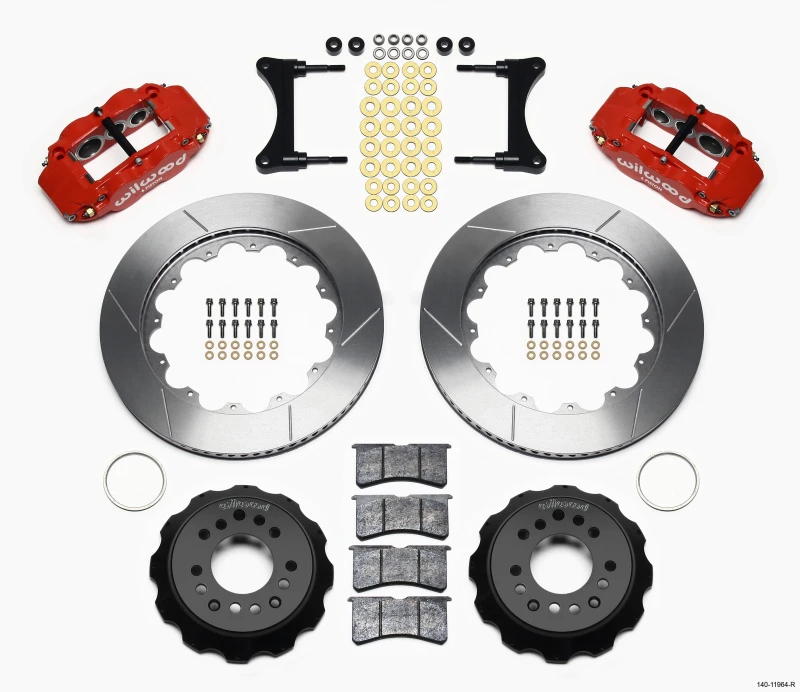 Wilwood Narrow Superlite 6R Vorderer Hut-Kit 14,00 Zoll Rot 93-96 Mazda RX7