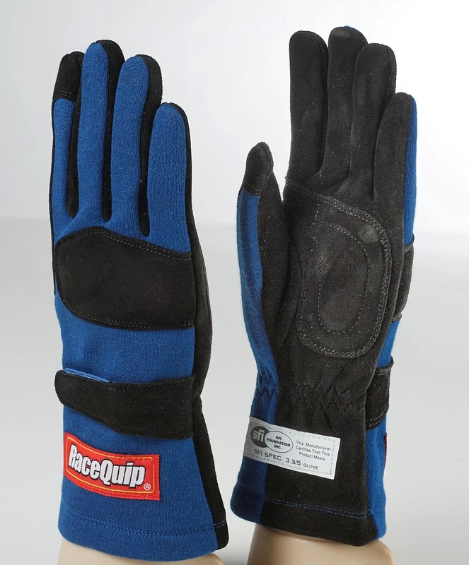 RaceQuip Blaue 2-Lagige SFI-5 Handschuh - Groß