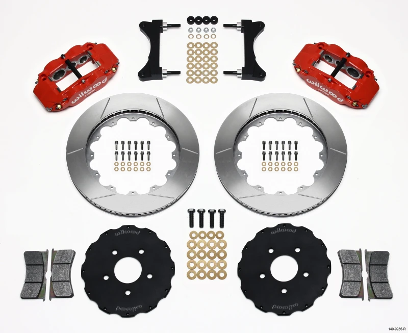 Wilwood Narrow Superlite 6R Front Hat Kit 14.00in Red for Mitsubishi EVO VIII
