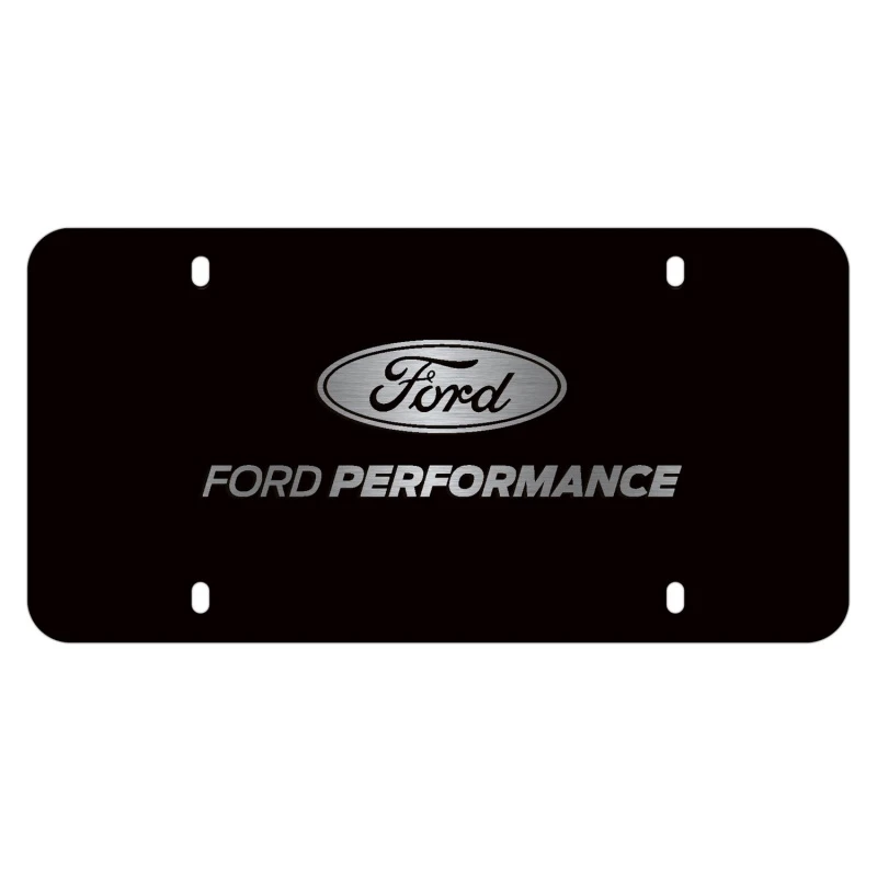 Ford Racing Schwarzes Edelstahl-Marque-Plakat