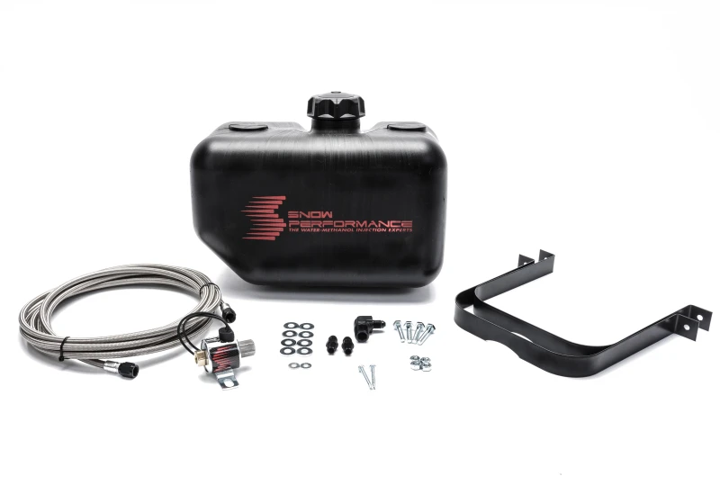 Snow Performance Wasser Tank Upgrade 2,5gal Geflochtenes SS-Leitung mit Halter/Solenoid/Schlauch/Fittings