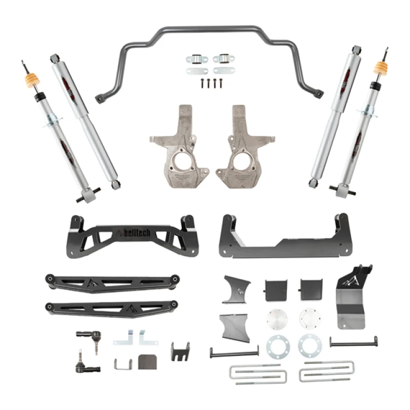 Belltech 07-16 Chevrolet Silverado / GMC Sierra 1500 4WD 7-9 Zoll Federbein-Lift-Kit mit Stoßdämpfern