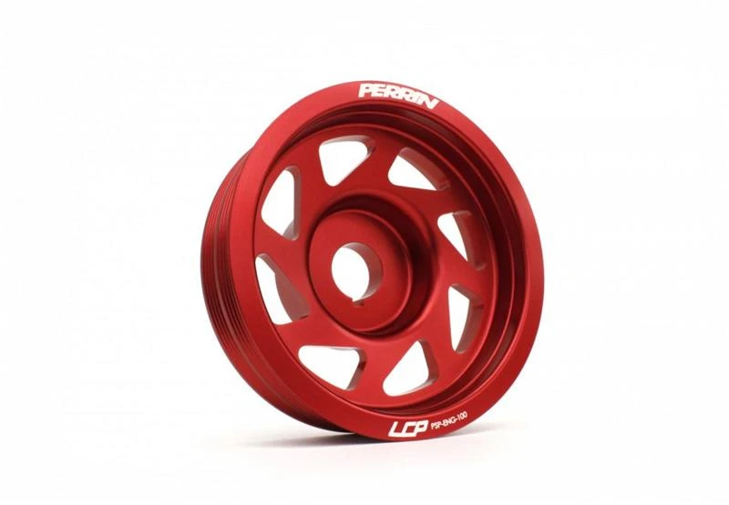 Perrin Crank Pulley for 93+ Subaru Impreza (WRX/STi) - Red (w/AC)
