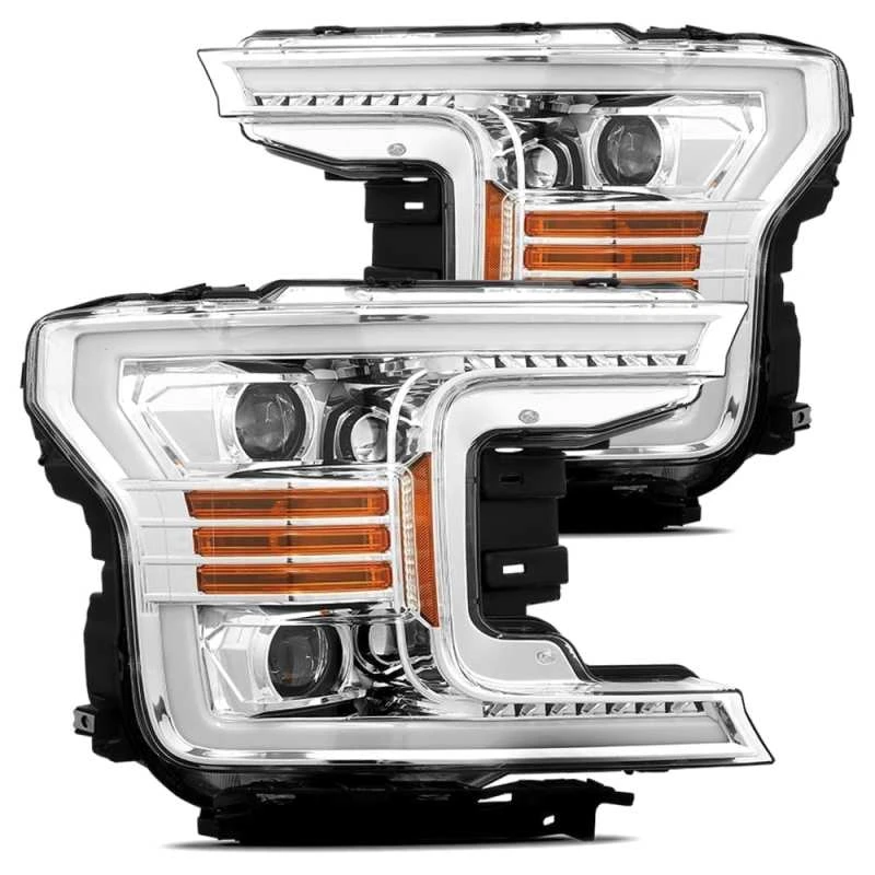 AlphaRex 18-19 Ford F-150 PRO-Serie Projektor-Scheinwerfer Plank Style Chrm mit Aktiv-Licht/Seq-Signal