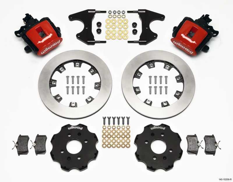 Wilwood Kombinations-Parkbremse Hinten Kit 12,19 Zoll Rot Civic / Integra Trommel 2,46 Nabenversatz