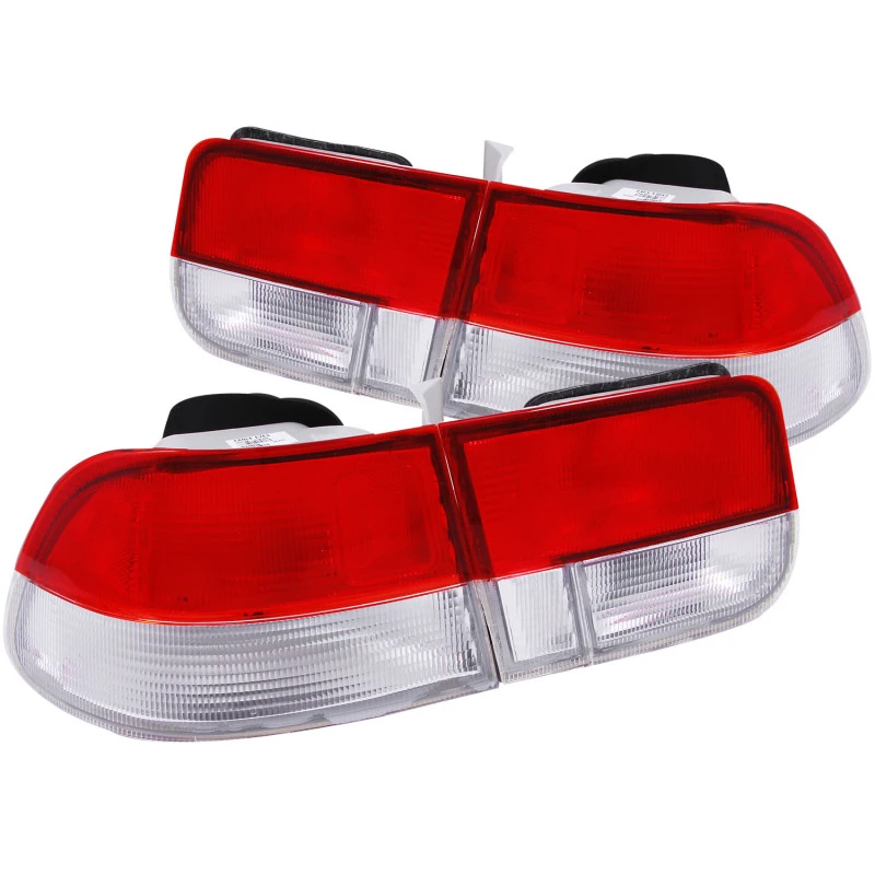 ANZO 1996-2000 Honda Civic Heckleuchten Rot/Klar - OEM 4-teilig