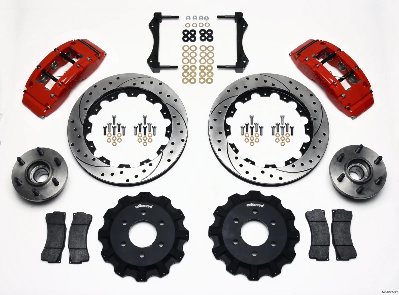 Wilwood TC6R Vorderes Bremse-Kit 16,00 Zoll gebohrt rot 2004-2008 Ford F150