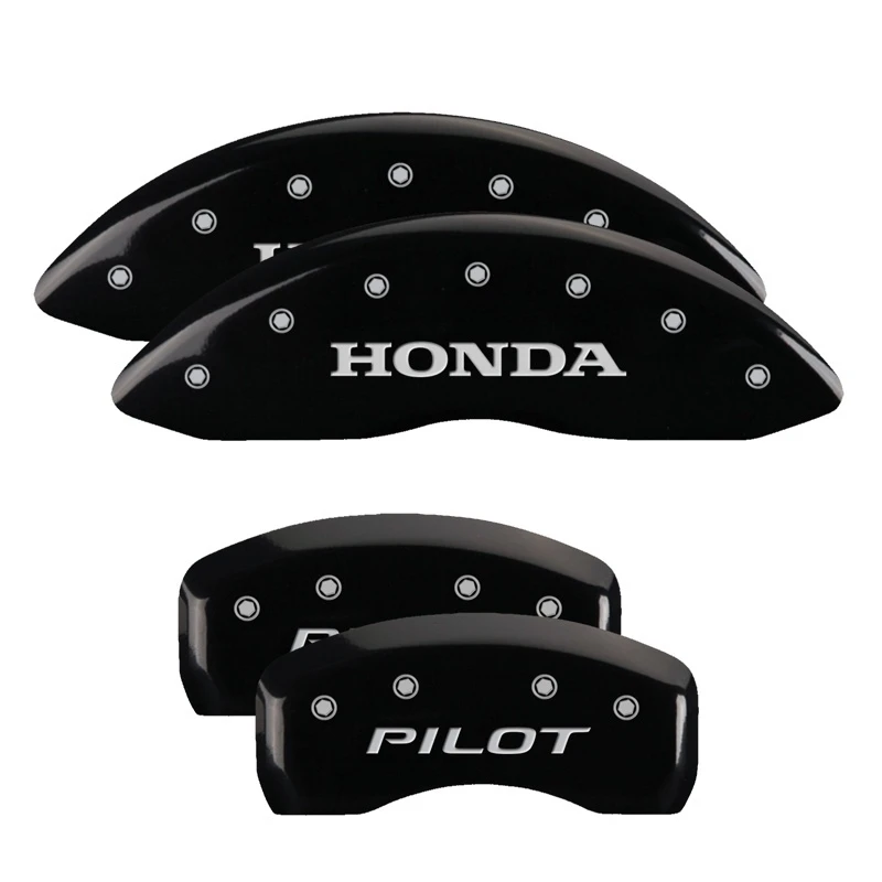 MGP 4 Bremssattel Abdeckungen Graviert Vorne Honda Graviert Hinten Pilot/2016 Schwarz finish silber ch