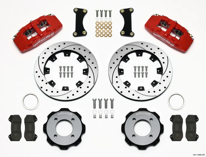 Wilwood Dynapro 6 Vorderer Bremshat-Kit 12,19 Zoll gebohrt rot 2011 Fiesta