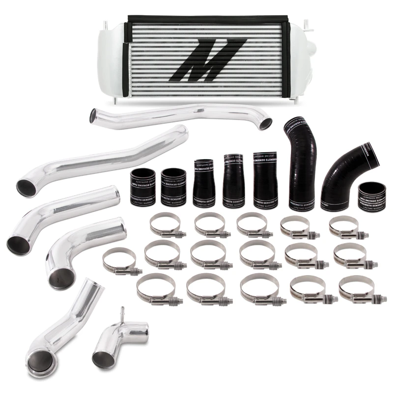 Mishimoto 2017+ Ford F150 3.5L EcoBoost Leistungs-Intercooler-Kit - Silberner Kühler, polierte Rohre