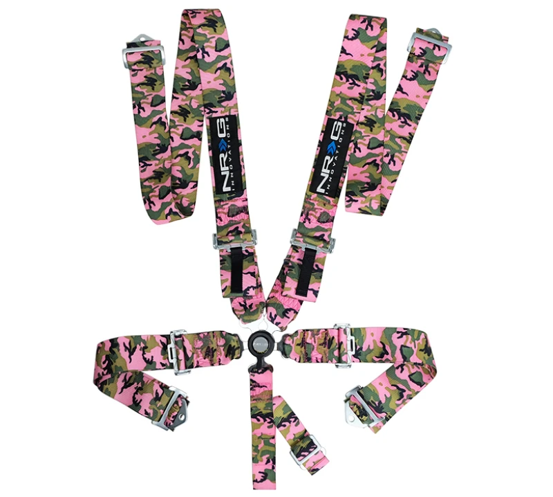 NRG SFI 16.1 5-Punkt 3-Zoll-Sicherheitsgurt mit Cam-Lock - Pink Camo