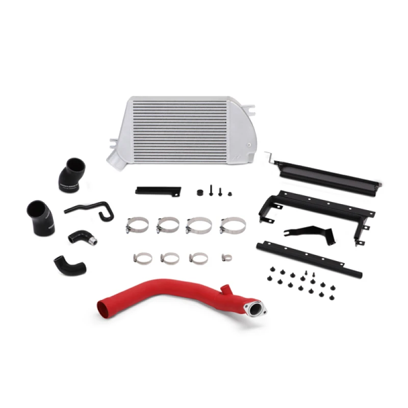 Mishimoto Top-Mount Intercooler Kit - Powder Coated Silver & Wrinkle Red Pipes for 2015 Subaru WRX