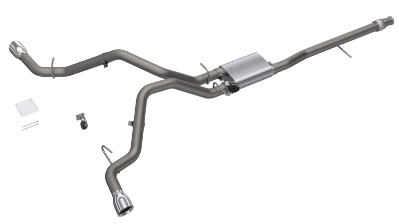 QTP 14-18 Chevy Silverado 1500 4.8L/5.3L EC/CC SB 304SS Scrmr Cat-Back Rear Split Exit w/4.5in Tips