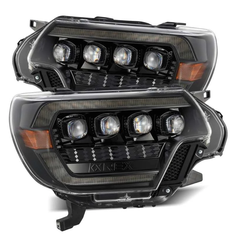 AlphaRex 12-15 Toyota Tacoma NOVA LED-Projektor-Scheinwerfer Plank Alpha Blk mit aktivem Licht/Seq-Signal/DRL