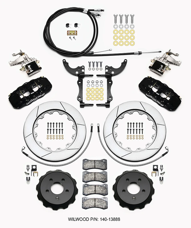 Wilwood AERO4 / MC4 Hinterrad-Bremse-Kit 14,00 2015-aktuell Mustang mit Leitungen und Kabeln