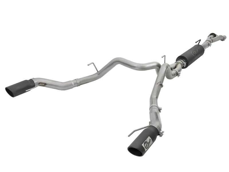 aFe MACH Force-Xp 3in bis 3-1/2in 304 SS Cat-Back-Auspuff mit schwarzer Spitze 17-18 Ford F-150 Raptor V6 3.5L