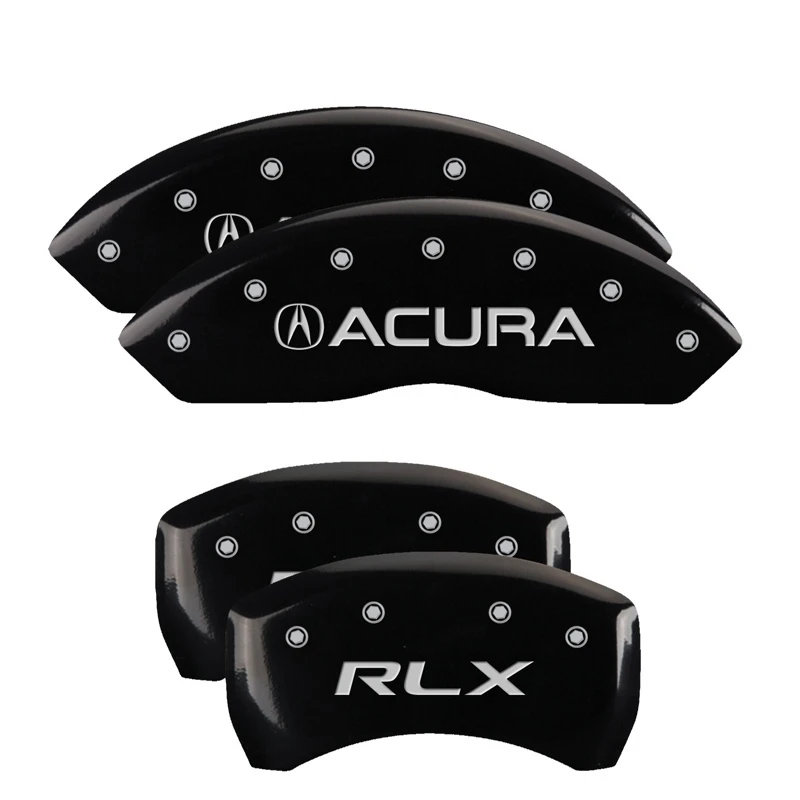 MGP 4 Bremse Caliper Abdeckungen Graviert Vorne Acura Graviert Hinten RLX Schwarz Finish Silber ch