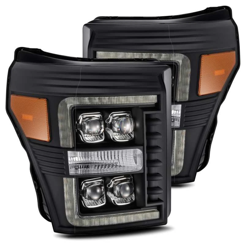 AlphaRex 11-16 Ford F-350 SD NOVA LED-Projektor-Scheinwerfer Plank Style Schwarz mit Aktivlicht/Seq-Signal