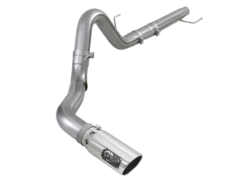 aFe Large Bore-HD 4 Zoll 409 Edelstahl DPF-Back Auspuff 18-19 Ford F-150 V6-3.0L (td) mit polierter Spitze