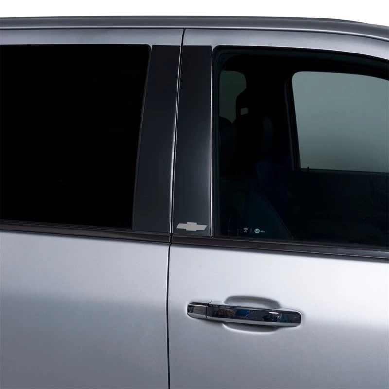 Chevy Silv Dbl/Crew Cab - Bow Tie Etching (Black Platinum) Black Platinum Säulen-Posten von Putco