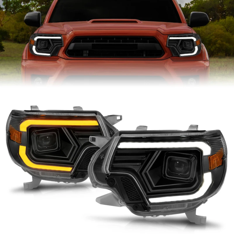 ANZO 12-15 Toyota Tacoma Projektor-Scheinwerfer - mit Lichtleiste Switchback Schwarzgehäuse