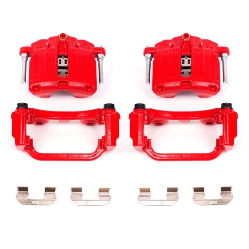 Power Stop 00-03 Cadillac DeVille Rear Red Calipers w/Brackets - Pair