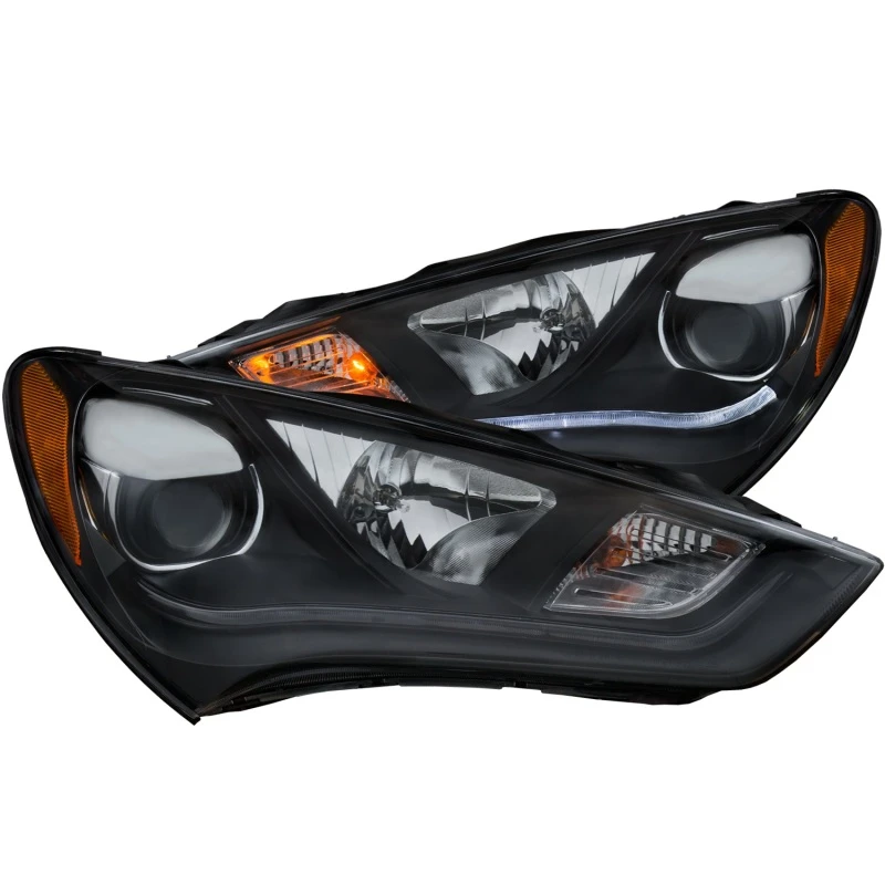 ANZO 2013-2015 Hyundai Genesis Projektorscheinwerfer mit Plank-Design schwarz (HID-kompatibel)