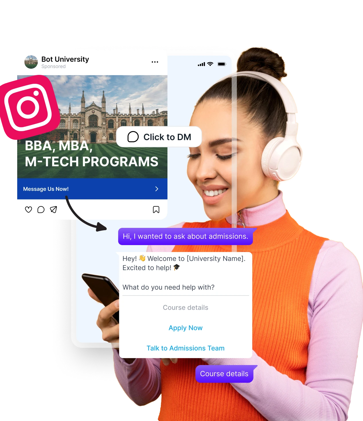 Instagram Click to DM automation demonstration